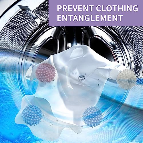 Laundry Balls, 4Pcs PVC Laundry Scrubbing Balls for Washing Machine, 2.5In Reusable Washer Laundry Dryer Balls for Reducing Clothing Wrinkles, Better Clean (4)