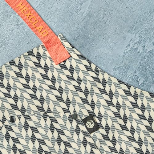 HexClad Eco Modern Chef Apron for Cooking and Grilling, Professional HexTwill Fabric Aprons with Pockets - color: Chevron