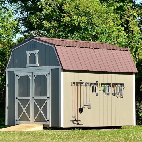 LEYU Metal Garage Tool Organizer Wall Mount, 2 Pack Garden Tool Organizer With Extension Cord Straps, Garage Organization Hooks and Hangers for Shed, Yard Storage, Wall Holder for Hanging Broom Mop - size: 2 Pack