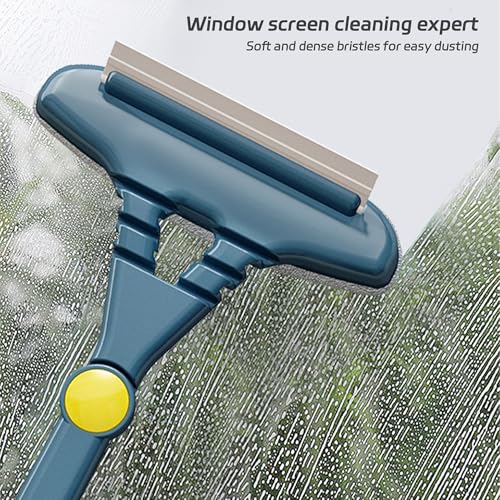 2 in 1 Window Screen Cleaning Brush, Multi-Purpose Window Screen Cleaner Brush, Double Sided Deep Cleaning Brush for Window Screen, Patio, Door, Porch Screens & Window Track Groove (Yellow)