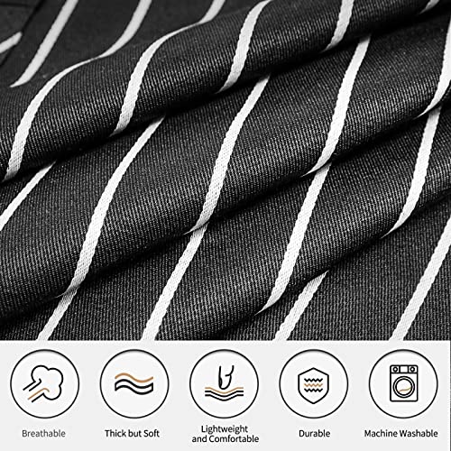 NLUS 2 Pack Cooking Aprons for Women with Pockets Adjustable Kitchen Bib Aprons for Women Men Chef, Black/White Stripe (Black/White Stripes) - color: Dark Black/White-2