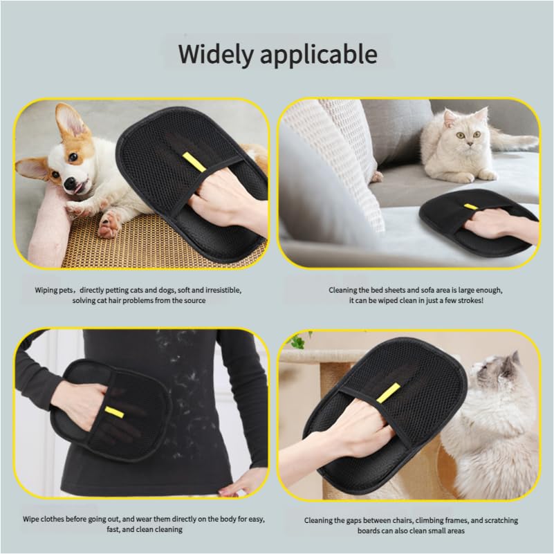 4Valley Electrostatic Pet Hair Removal Glove β Reusable Dog & Cat Hair Remover for Furniture, Couch, Carpet, Clothes, Car Seats & Pet Beds β Washable Static Fur Cleaning Glove