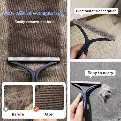 3-Pack Pet Hair Remover Carpet Rake, Dog Cat Hair Remover, Carpet Scraper - color: Blue With Black