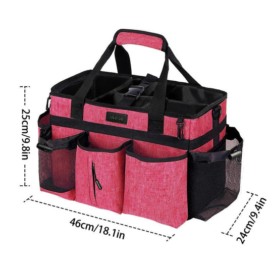Wearable Cleaning Caddy Bag,Cleaning Supply Tote for Cleaning Supplies, Cleaning Organizer with Adjustable Shoulder and Waist Straps for Cleaners & Housekeepers (Increased Rose Red, Plus) - color: Increased Rose Red, size: Plus