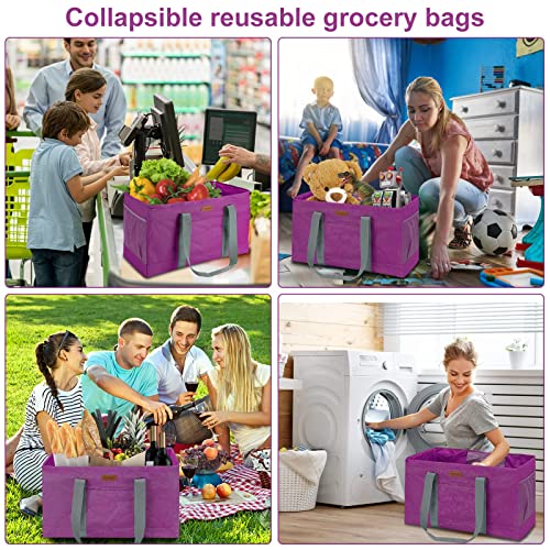 WONDAY RoseRed Foldable Utility Tote Bag, Reusable Grocery Bag - color: Rosered