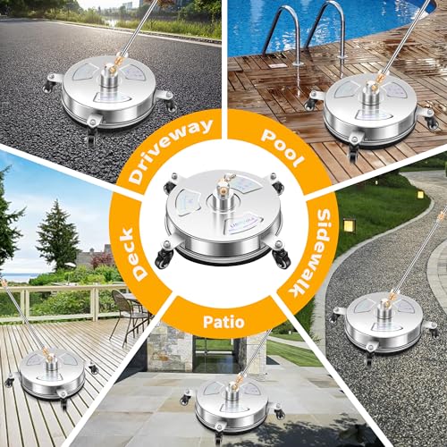 LidoDola 14'' Pressure Washer Surface Cleaner, Power Washer Accessory - size: 14 INCH SILVER