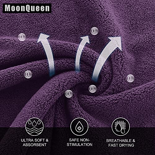 MOONQUEEN Ultra Soft Premium Washcloths Set - 12 x 12 inches - 24 Pack - Quick Drying - Highly Absorbent Coral Velvet Bathroom Wash Clothes - Use as Bath, Spa, Facial, Fingertip Towel (Plum) - color: Plum, size: 12 x 12 Inch(Pack of 24)