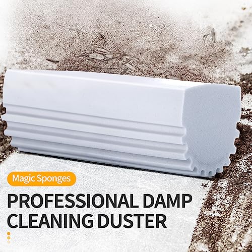 COBETE Damp Clean Duster Sponge,4pack Magic Sponge Eraser,Reusable Damp Dusting Sponge Household Cleaning for Blinds, Glass, Baseboards,Radiators,Window Track Grooves(Multi Color) - color: Multicolor