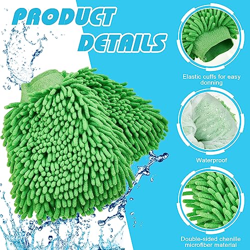Toulite 16 Pcs Microfiber Wash Mitts, 5.91 x 9.06 Inch, Bright Colors - color: Bright Colors, size: 5.91 x 9.06 Inch