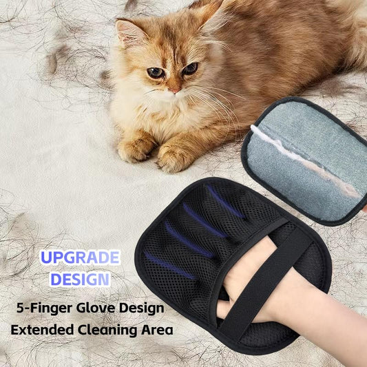 Valentines Day Gifts 2 Packs Pet Hair Removal Glove,Pet Hair Remover for Cat & Dog,New Upgraded Electrostatic Gloves Pet Hair,Reusable Electro Static Pet Hair Remover Electrostatic Gloves - color: 2 packs Orange+Blue