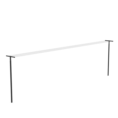 Brabantia Hangout Clothesline with Aluminium Poles 164ft/50m (Black), Washing Line for Outdoor Use, Clothing Line for Airing Laundry