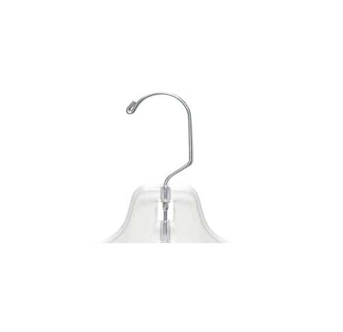 NAHANCO 17” Clear Mid-Heavyweight Plastic Hanger, 100 Pack, Made in USA - color: Clear