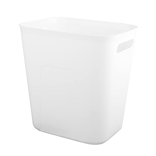 UUJOLY Plastic Small Trash Can Wastebasket, Garbage Container Basket for Bathrooms, Laundry Room, Kitchens, Offices, Kids Rooms, Dorms, 3.5 Gallon, White - color: White, size: 3.5 Gallon