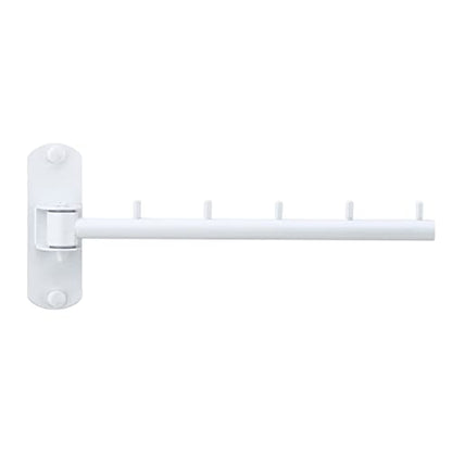 Folding Wall Mounted Clothes Hanger Rack with Swing Arm Stainless Steel Heavy Duty Coat Hook for Bathroom, Bedroom, Laundry Room- White - color: White