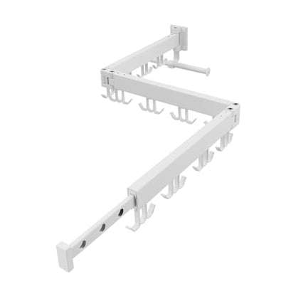 JOOM Aluminum Wall Mounted Clothes Drying Rack, 51-Inch Tri-Fold, White