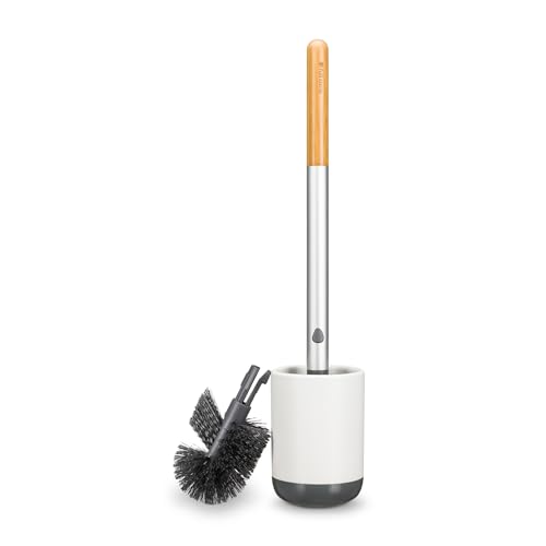 Full Circle Quick Drying Toilet Brush, Replaceable Head, White - color: Starter Kit, style: Toilet Brush