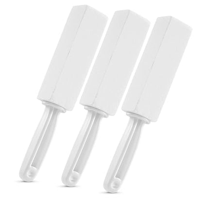 3 Pack Pumice Stone for Toilet Bowl Cleaning with Handle, Scouring Stick Remove Toilet Bowl Hard Water Rings, Calcium Buildup and Rust for Cleaning Toilet, Bathroom, Kitchen Sink, Grill (White)