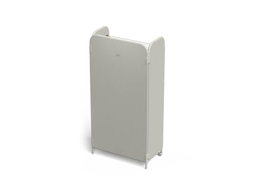 Joseph Joseph Eclipse 3-Tier Adjustable Laundry Drying Rack, Integrated Fabric Cover, Foldable with Wheels, Heavy Duty, Ecru