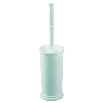 mDesign Toilet Bowl Brush and Holder - Covered Bathroom Toilet Brush - Standing Toilet Bowl Scrubber in Modern Holder - Space Saving, Deep Cleaning Brush for Toilet - Hyde Collection - Mint Green - color: Mint Green, size: Pack of 1
