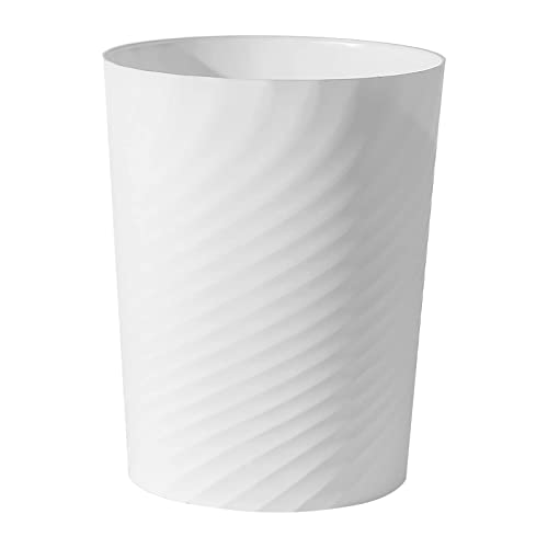 UUJOLY Plastic Small Bathroom Trash Can Wastebasket Garbage Can, White - color: White, size: 1.8 Gallon/1 Pack