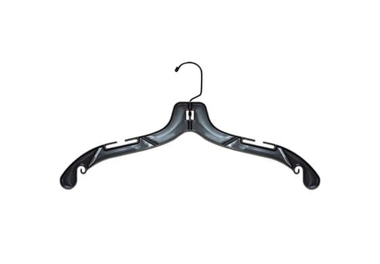 NAHANCO 17” Black Mid-Heavyweight Plastic Hanger, Black Hook, 100 Pack - color: Black With Black Hook