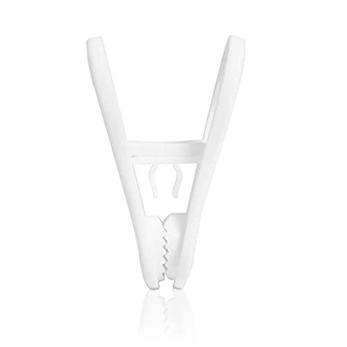 Otylzto 20PCS Multi-Purpose White Hanger Clips, Standard Plastic Clips - size: 2 inches x 0.5 inches