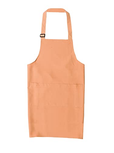 Khaki Professional Resist Water Adjustable Extra Long Bib Apron 3 Pockets Home Kitchen Garden Restaurant Cafe Bar Pub Bakery for Cooking Chef Baker Servers Craft Unisex - color: Khaki