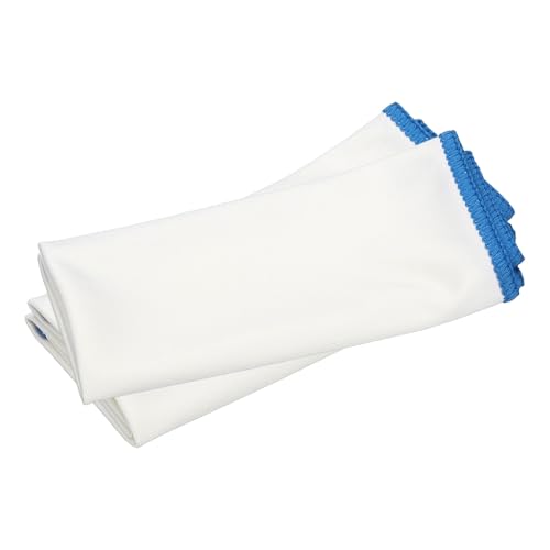 uxcell 2Pcs Glass Polishing Cloth, 15.7x11.8 Microfiber Cleaning Cloths Lint & Streak Free Quickly Drying Towels for Glassware, Cars, Glasses, Phone Screens, Sunglasses, Blue & White