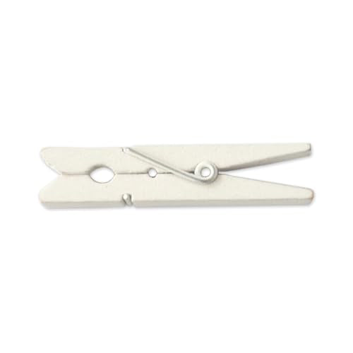 LWR CRAFTS Wooden Small Clothespins 1-7/8" 4.8cm 50 Pieces Per Pack (White) - color: White