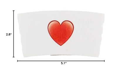 Restaurantware Coffee Cup Sleeves 50 Pack Fits 12, 16, 20 oz Coffee Cups Disposable Hot Drink Sleeves Secure Grip Heat-Resistant Jacket for Tea, and Beverages White - color: White, size: Heart