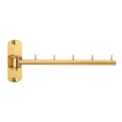 Folding Wall Mounted Clothes Hanger Rack with Swing Arm Stainless Steel Heavy Duty Coat Hook for Bathroom, Bedroom, Laundry Room - Gold - color: Gold
