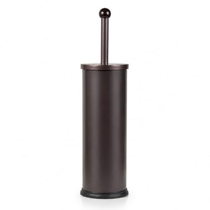 HUJI Rust Resistant Bronze Toilet Brush Holder with Lid Perfect Bathroom Bowl Cleaning Set Gift for House Warming or College Dorms Accessories (1, Bronze Toilet Brush)