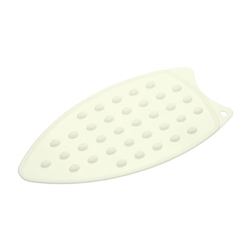 HARFINGTON Silicone Iron Rest Pad, Multipurpose Iron Hot Resistant Mat Iron Rest Plate for Ironing Board Hot Heat Resistant Steam Compact Mat, Cream - color: Cream