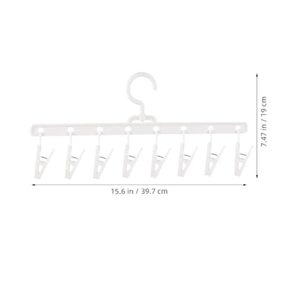 BESTYASH Foldable Windproof Clips Socks Clips Multi-Purpose Hanger with 8 Clips for Socks Underwear Hat Storage Laundry Drying Rack Closet Organization