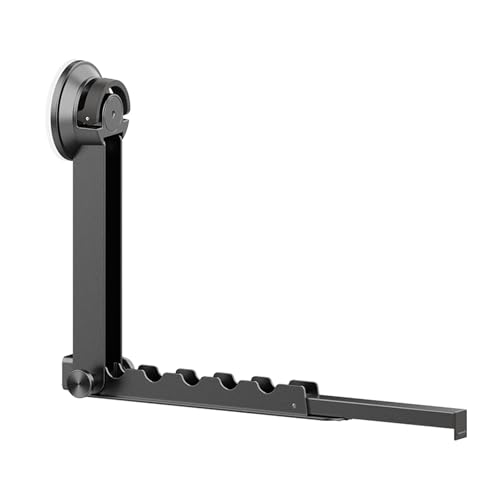 Foldaway Clothes Wall Mounted Drying Rack with Suction Cup,All Metal in Space Aluminum, Foldable, Retractable, Portable for Laundry (Grey) - color: Gray