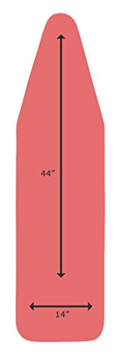 TIVIT Ironing Board Covers - 44 x14 Heat Reflective Advanced CeramicTek - 5 Layer Padded Cover Ceramic Coated with Aluminum Inner Layer Reflecting Steam/Heat, Made in Italy - size: 14x44