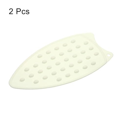 HARFINGTON 2pcs Silicone Iron Rest Pad, Multipurpose Iron Hot Resistant Mat Iron Rest Plate for Ironing Board Hot Heat Resistant Steam Compact Mat, Cream - color: Cream