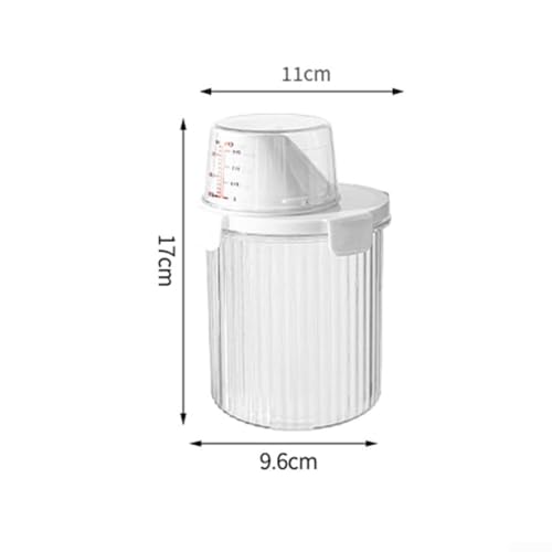 Detergent Storage Box Large Capacity Plastic Container with Lid for Laundry Soap Powder Organization Kitchen Pantry Household Cleaning Supplies Storage Jar 800ML 1350ML 1800ML Transparent - color: A