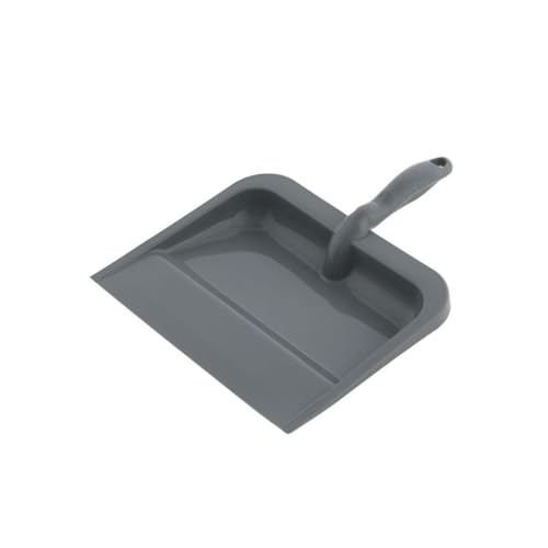 Superio Clip-On Dustpan with Rubber Lip - 10-inch Wide Durable Plastic Dust Pan with Comfort Grip Handle, (Plastic Dustpan, Grey) - color: Gray, size: 1 Pack