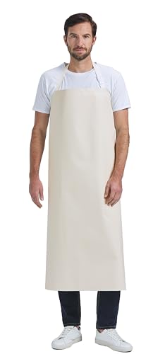 Nanxson Thick Rubber Apron Waterproof,Heavy Duty Chemical Resistant Apron - color: White Cfs0004