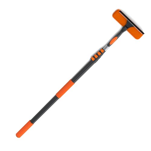 LAANPOLE 26FT Window Squeegee with Extension Pole, 2-in-1 Squeegee for Window Cleaning, Professional Cleaning Kit for Home with 20FT Telescoping Pole for Outdoor Indoor Use - size: 20FT
