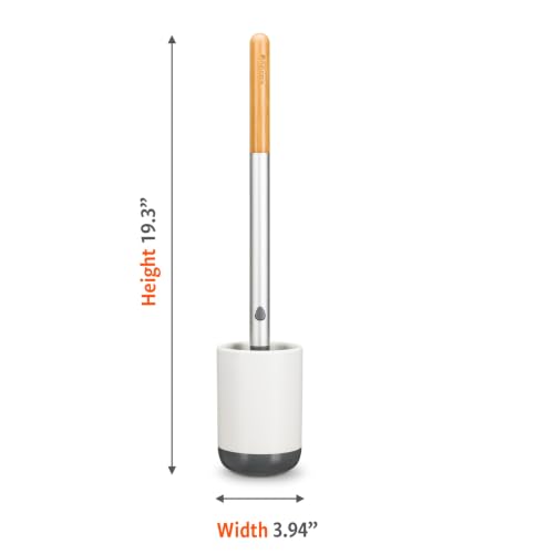 Full Circle Quick Drying Toilet Brush, Replaceable Head, White - color: Starter Kit, style: Toilet Brush