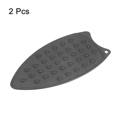 HARFINGTON 2pcs Silicone Iron Rest Pad, Multipurpose Iron Hot Resistant Mat Iron Rest Plate for Ironing Board Hot Heat Resistant Steam Compact Mat, Grey - color: Gray