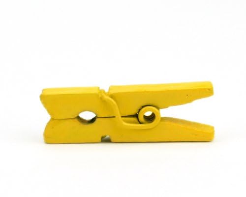 LWR CRAFTS Wooden Mini Clothespins 200 Per Pack 1" 2.5cm (Yellow) - color: Yellow
