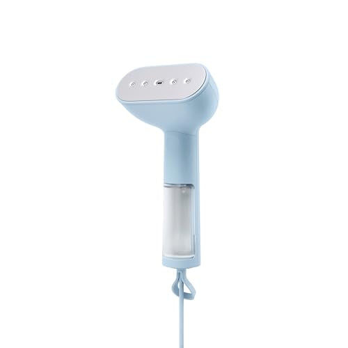 Steamery Handheld Clothes Steamer Cirrus Core, 1350W, Steam Output 0.74 oz/min, Heat up in 15 Seconds, Dry Steam Technology, Hanging Loop, Visible Water Tank, Portable, Scandinavian Design (Blue) - color: Blue