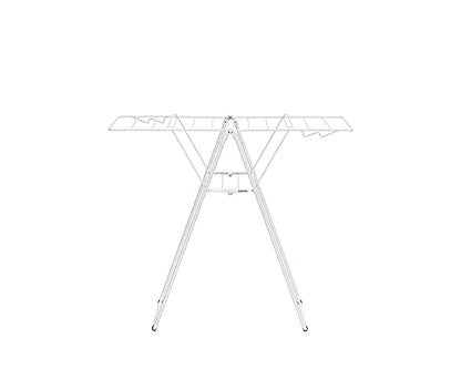 Brabantia HangOn Compact Clothes Drying Rack | 49ft (15m) | White | Small Indoor Clothes Airer Laundry Stand with 2 Fold-Out Wings & Hanger Hooks, Folds Flat, Ideal for Condos | Fits Full Load - color: Fresh White