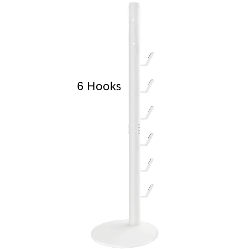 XIGOO Freestanding Vacuum Stand Holder with 6 Hooks - color: White, style: 6 Hooks
