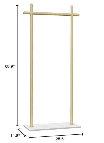 Coat Racks Freestanding with Natural Rock Base,68.9in,Gold,Large - color: Gold, size: 25.6*11.8*68.9in