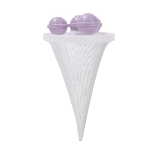 2Pcs Floating Hair Filtering Mesh Removal for Laundry Reusable Washer Hair Catcher Filter Bag Lint Catcher for Washing Machine (Purple, 17.5x9.2cm) - color: Purple