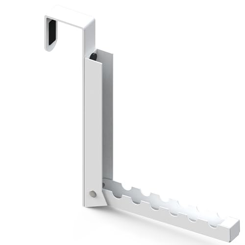 1 Pcs Over The Door Hooks Hanger,Folding Over Door Clothes Drying Laundry Rack Hooks for Hanging Clothes,Over Door Towel Racks with 6 Groves,Hanger for Clothes,Coats,Towels for Bedroom Bathroom -White - color: White-1pcs